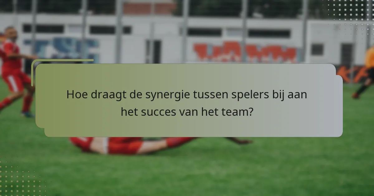 Hoe draagt de synergie tussen spelers bij aan het succes van het team?