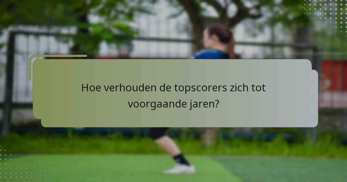 Hoe verhouden de topscorers zich tot voorgaande jaren?