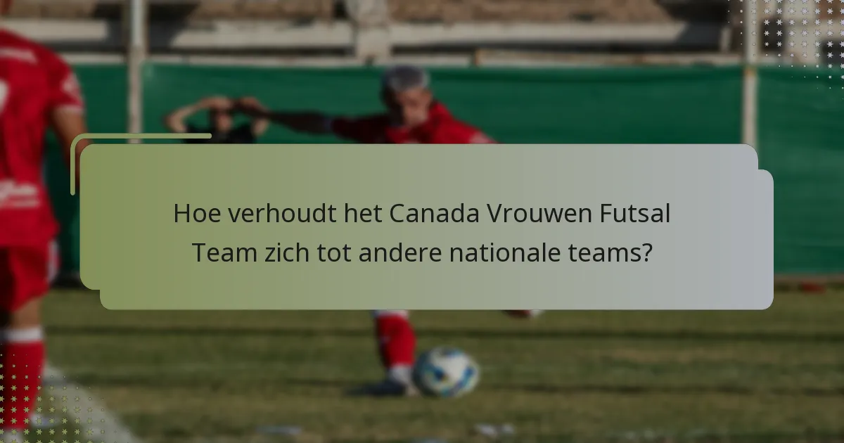 Hoe verhoudt het Canada Vrouwen Futsal Team zich tot andere nationale teams?