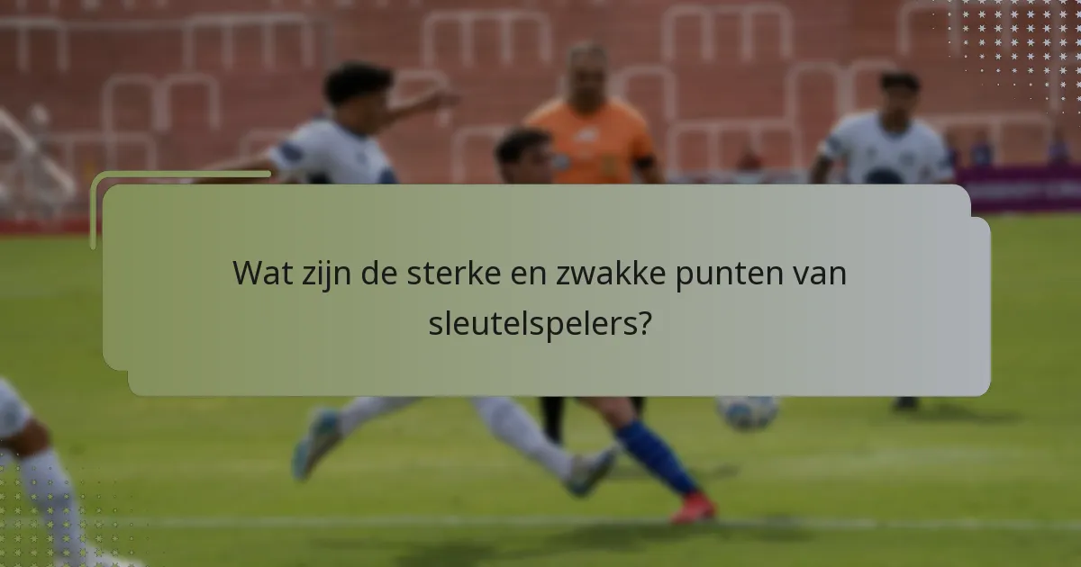 Wat zijn de sterke en zwakke punten van sleutelspelers?